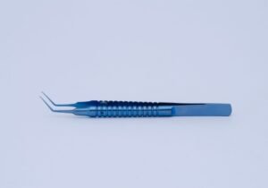 55-482T-Utrata Capsulorhexis Forceps Straight Jaws Round Handle, Titanium